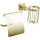 Бумагодержатель Vivi Felice FL1007-S ORO OPACO с держателем освежителя воздуха, золотой матовый