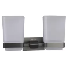 Стакан для щеток Gappo G0708-9 двойной, оружейная сталь