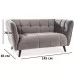 Диван SIGNAL CASTELLO VELVET 2 Bluvel14, серый