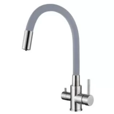 Смеситель для кухни под фильтр Ledeme L74255-9 нержавеющая сталь/серый