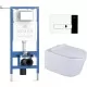 Унитаз с инсталляцией Roxen StounFix Dual Fresh 6 в 1 979002 с унитазом Vine Tornado 530225-01 и клавишей смыва Caspia 410280CH хром