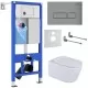 Унитаз с инсталляцией Roxen StounFix Dual Fresh 6 в 1 979003 с унитазом Vine Tornado и клавишей смыва Caspia 410280M сатин