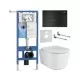 Унитаз с инсталляцией Roxen StounFix Dual Fresh 979001 с унитазом Vine Tornado 530225-01 и клавишей смыва Caspia 410280B черный