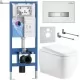 Унитаз с инсталляцией Roxen StounFix Dual Fresh 968524 с унитазом 530220-02 и клавишей смыва Glass 430280W с аромадозатором
