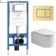 Унитаз с инсталляцией Roxen StounFix Dual Fresh 6 в 1 968299 с унитазом Royal Matt и клавишей смыва Steel 420280GB брашировнное золото