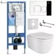 Унитаз с инсталляцией Roxen StounFix Dual Fresh 6 в 1 979016 с унитазом Vine Tornado 530225-01 и клавишей смыва Santi 410280CH хром