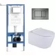Унитаз с инсталляцией Roxen StounFix Dual Fresh 6 в 1 979021 с унитазом Vine Tornado 530225-01 и клавишей смыва Steel 420280G сталь