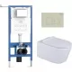 Унитаз с инсталляцией Roxen StounFix Dual Fresh 6 в 1 979018 с унитазом Vine Tornado 530225-01 и клавишей смыва Santi 410280BG бежевый