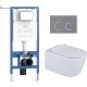 Унитаз с инсталляцией Roxen StounFix Dual Fresh 6 в 1 979012 с унитазом Vine Tornado 530225-01 и клавишей смыва Santi 410260DG серый бетон