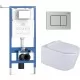 Унитаз с инсталляцией Roxen StounFix Dual Fresh 6 в 1 979023 с унитазом Vine Tornado 530225-01 и клавишей смыва Steel 420280S сатин
