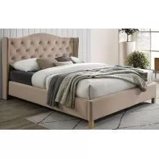 Кровать SIGNAL ASPEN VELVET BLUVEL 28 бежевый/дуб, 160/200 