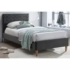 Кровать SIGNAL AZURRO VELVET BLUVEL 14 серый/дуб, 90/200 