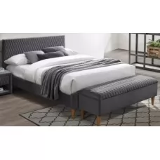 Кровать SIGNAL AZURRO VELVET серый/дуб, 160/200