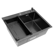 Кухонная мойка Arfeka ECO AR 600*500+CL AR G+DS AR BLACK DECOR VOLCANIC