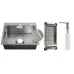 Кухонная мойка Schtoff Best Decor Silver 5550, коландер металл K-1 BLACK, дозатор SD-1 SILVER, комплект