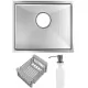 Кухонная мойка Schtoff Undermount Best Decor Silver 5545, коландер KR-1 GREY, дозатор SD-1 GREY, комплект