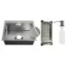 Кухонная мойка Schtoff Best Decor Silver 5550, коландер металл K-1 BLACK, дозатор SD-1 GREY, комплект