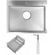 Кухонная мойка Schtoff Best Decor Silver 6050, коландер KR-1 GREY, дозатор SD-1 SILVER, комплект 