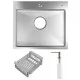 Кухонная мойка Schtoff Best Decor Silver 5050, коландер KR-1 GREY, дозатор SD-1 SILVER, комплект