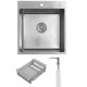 Кухонная мойка Schtoff Best Decor Silver 4550, коландер KR-1 GREY, дозатор SD-1 SILVER, комплект