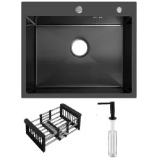 Кухонная мойка Schtoff Best Decor Black 6050, коландер KR-1 ..