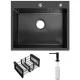 Кухонная мойка Schtoff Best Decor Black 5550, коландер KR-1 BLACK, дозатор SD-1 BLACK, комплект