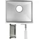 Кухонная мойка Schtoff Undermount Best Decor Silver 5545, коландер металл K-1 BLACK, дозатор SD-1 SILVER, комплект