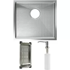Кухонная мойка Schtoff Undermount Best Decor Silver 4545, коландер металл K-1 BLACK, дозатор SD-1 SILVER, комплект
