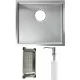 Кухонная мойка Schtoff Undermount Best Decor Silver 4545, коландер металл K-1 BLACK, дозатор SD-1 SILVER, комплект