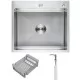 Кухонная мойка Schtoff Best Premium Silver 5550, коландер KR-1 GREY, дозатор SD-1 SILVER, комплект