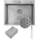 Кухонная мойка Schtoff Best Decor Silver 5550, коландер KR-1 GREY, дозатор SD-1 SILVER, комплект