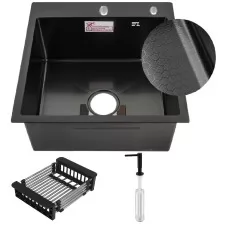 Кухонная мойка Schtoff Best Decor Black 5050, коландер KR-1 ..