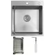 Кухонная мойка Schtoff Best Decor Silver 4550, коландер металл K-1 BLACK, дозатор SD-1 SILVER, комплект