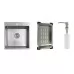 Кухонная мойка Schtoff Best Decor Silver 4550, коландер металл K-1 BLACK, дозатор SD-1 SILVER, комплект