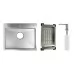 Кухонная мойка Schtoff Best Decor Silver 6050, коландер металл K-1 BLACK, дозатор SD-1 SILVER, комплект
