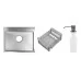 Кухонная мойка Schtoff Best Decor Silver 6050, коландер KR-1 GREY, дозатор SD-1 GREY, комплект 