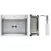 Кухонная мойка Schtoff Best Silver 6050, коландер металл K-1 BLACK, дозатор SD-1 SILVER, комплект