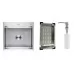 Кухонная мойка Schtoff Best Premium Silver 5550, коландер металл K-1 BLACK, дозатор SD-1 SILVER, комплект