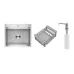Кухонная мойка Schtoff Best Premium Silver 5550, коландер KR-1 GREY, дозатор SD-1 SILVER, комплект