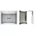 Кухонная мойка Schtoff Best Premium Silver 6050, коландер металл K-1 BLACK, дозатор SD-1 SILVER, комплект