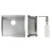 Кухонная мойка Schtoff Undermount Best Decor Silver 4545, коландер металл K-1 BLACK, дозатор SD-1 SILVER, комплект