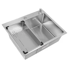 Кухонная мойка ARFEKA ECO AR 600*500, коландер G, дозатор SATIN