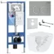 Унитаз с инсталляцией Roxen StounFix Dual Fresh 868436 с Roxen Antares Tornado Long 530205-01-L и клавишей Santi 410280M