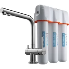 Смеситель для кухни под фильтр Omoikiri Nagano-BN + Pure Drop Lite нержавеющая сталь
