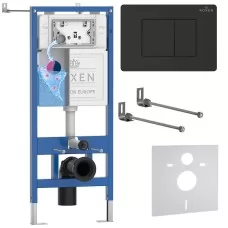 Инсталляция для унитаза Roxen StounFix Dual Fresh 868401 клавиша Steel 420280BM​ черный матовый