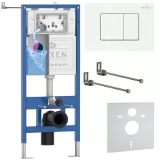 Инсталляция для унитаза Roxen StounFix Dual Fresh 868402 клавиша Steel 420280WM белый матовый