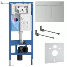Инсталляция для унитаза Roxen StounFix Dual Fresh 868404 клавиша Velar 420300S сатин