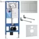 Инсталляция для унитаза Roxen StounFix Dual Fresh 868404 клавиша Velar 420300S сатин