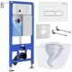 Унитаз с инсталляцией Roxen StounFix Dual Fresh 868411 с Roxen Antares Tornado Long 530205-01-L и клавишей Caspia 410280W белая