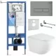 Унитаз с инсталляцией Roxen StounFix Dual Fresh 868415 с Roxen Antares Tornado Long 530205-01-L и клавишей Caspia 410280M сатин